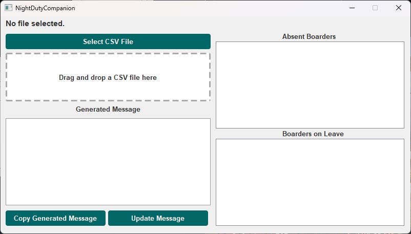 NightDutyCompanion Window